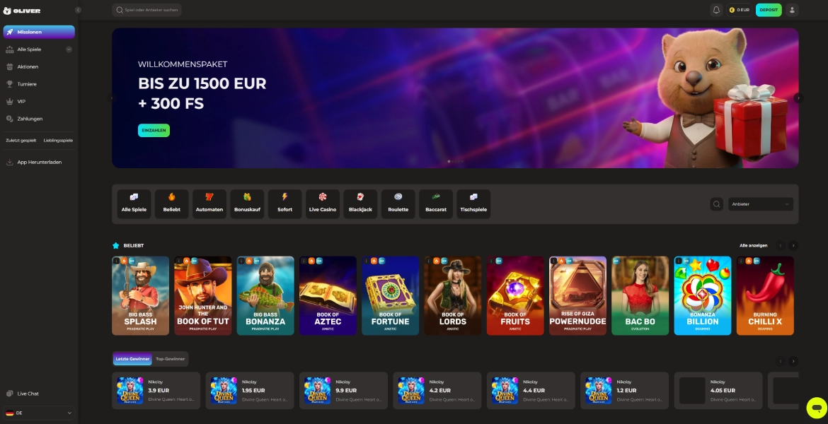 Oliver Casino Login